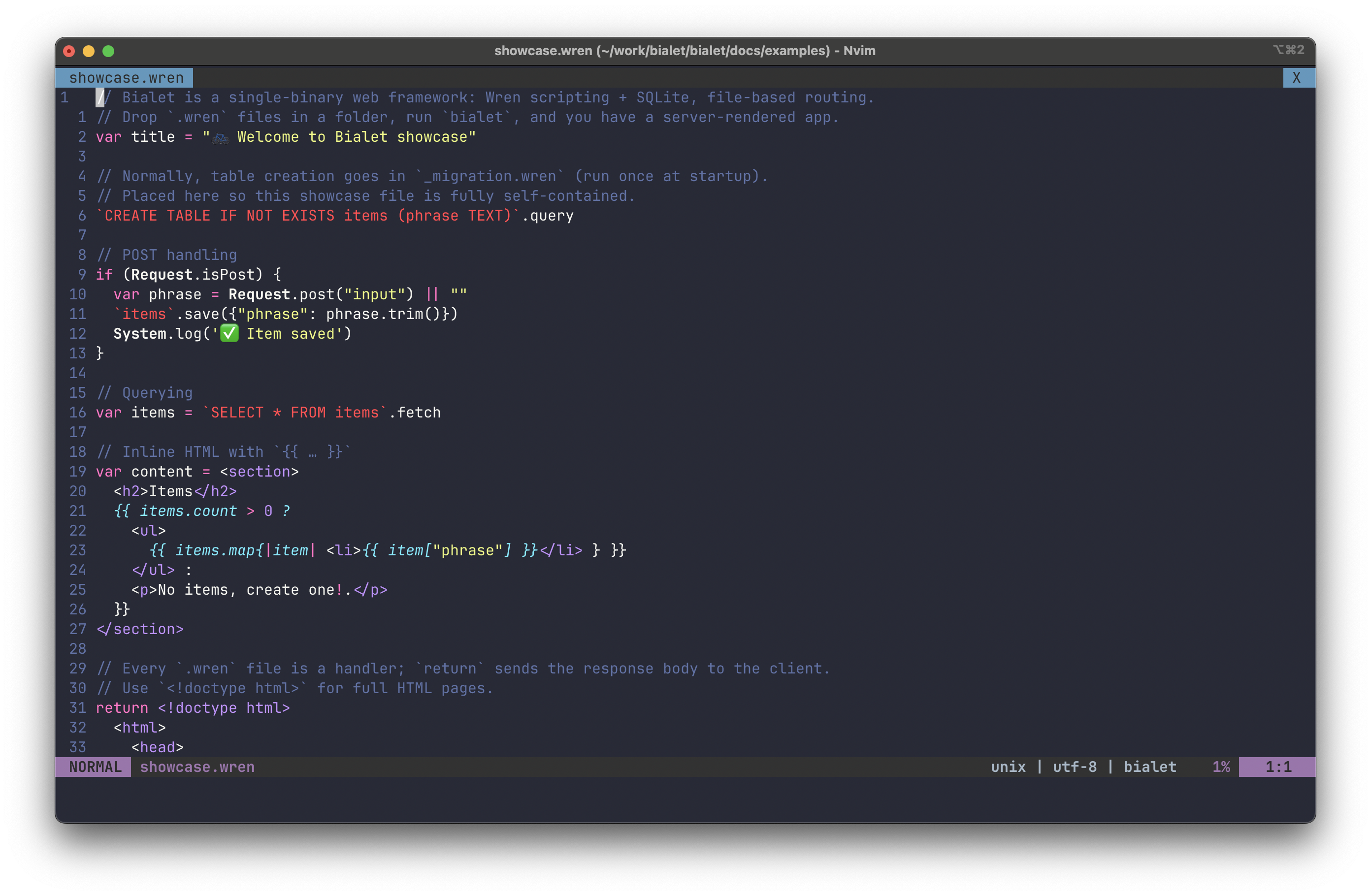 Neovim syntax highlighting